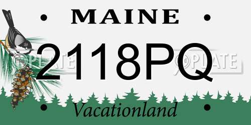 2118PQ Maine License Plate