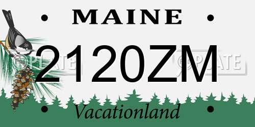 2120ZM Maine License Plate