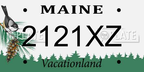2121XZ Maine License Plate
