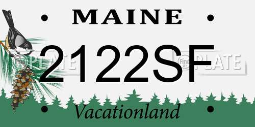 2122SF Maine License Plate