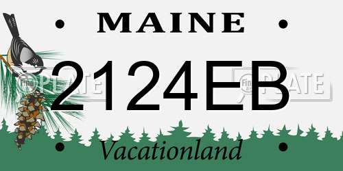 2124EB Maine License Plate