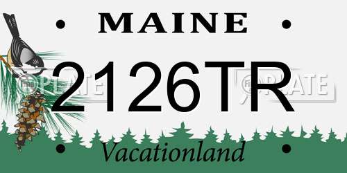 2126TR Maine License Plate