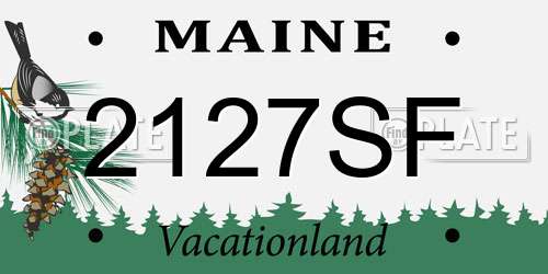 2127SF Maine License Plate