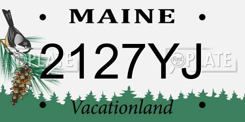 2127YJ Maine License Plate