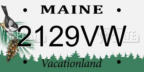 2129VW Maine License Plate