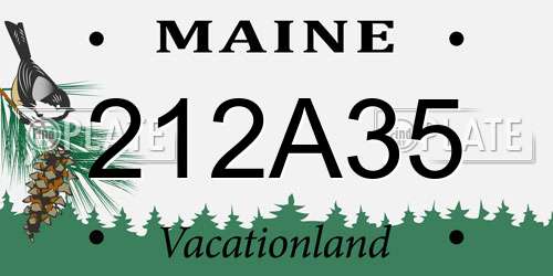 212A35 Maine License Plate