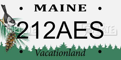 212AES Maine License Plate