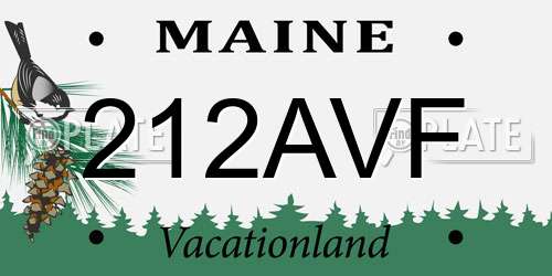 212AVF Maine License Plate