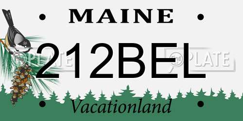212BEL Maine License Plate