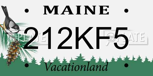 212KF5 Maine License Plate