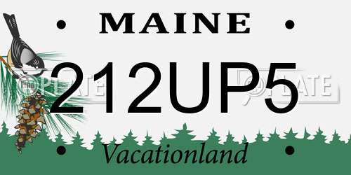 212UP5 Maine License Plate