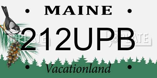 212UPB Maine License Plate
