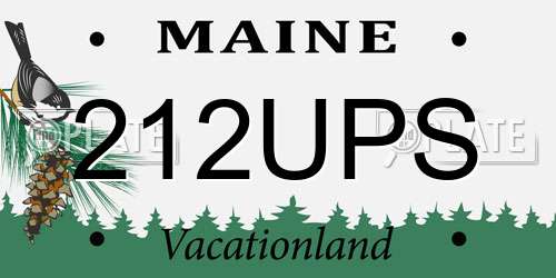 212UPS Maine License Plate