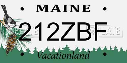 212ZBF Maine License Plate
