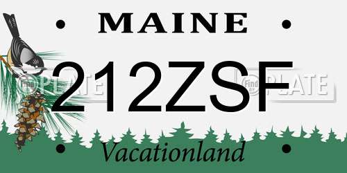 212ZSF Maine License Plate