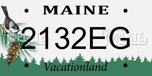 2132EG Maine License Plate