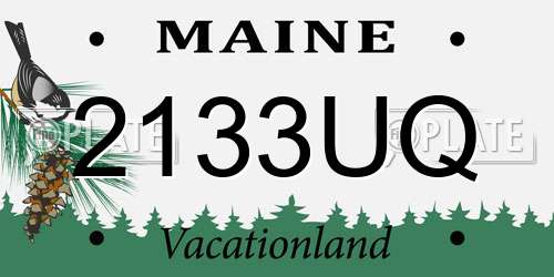 2133UQ Maine License Plate