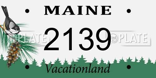 2139 Maine License Plate