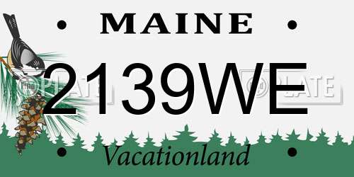 2139WE Maine License Plate