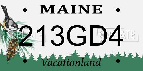 213GD4 Maine License Plate
