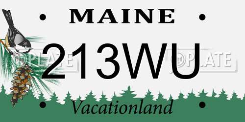 213WU Maine License Plate