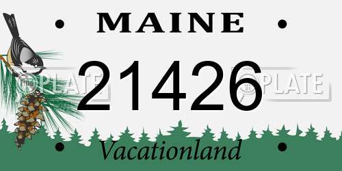 21426 Maine License Plate