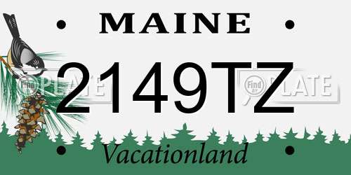 2149TZ Maine License Plate