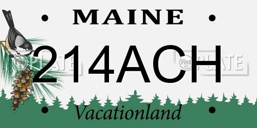 214ACH Maine License Plate
