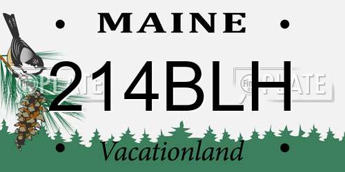 214BLH Maine License Plate