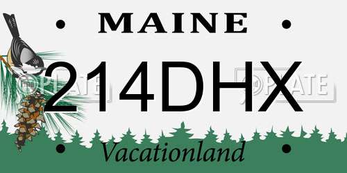 214DHX Maine License Plate