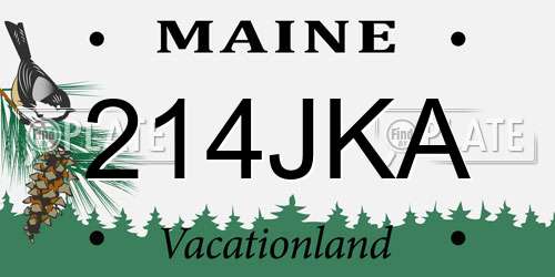 214JKA Maine License Plate