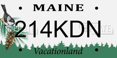 214KDN Maine License Plate