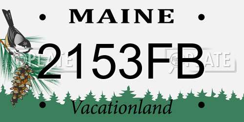 2153FB Maine License Plate