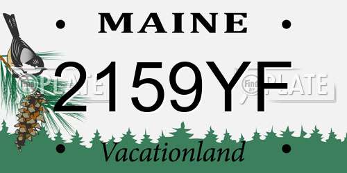 2159YF Maine License Plate