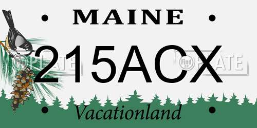 215ACX Maine License Plate