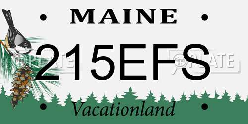 215EFS Maine License Plate