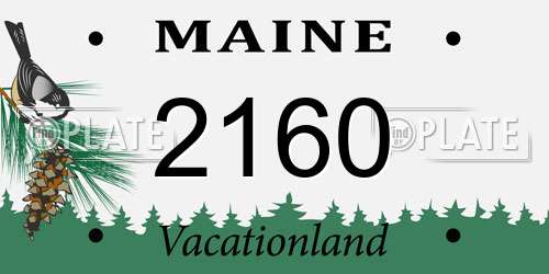 2160 Maine License Plate