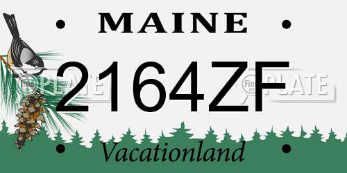 2164ZF Maine License Plate