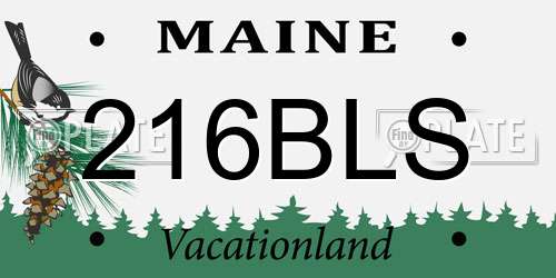 216BLS Maine License Plate