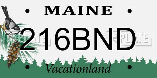 216BND Maine License Plate