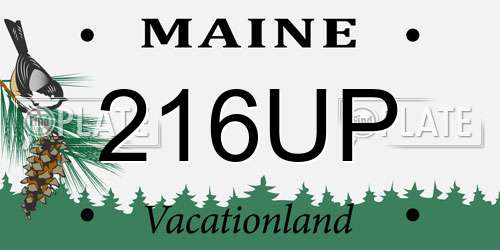 216UP Maine License Plate