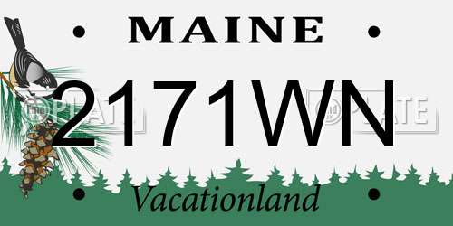 2171WN Maine License Plate