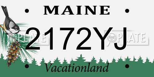 2172YJ Maine License Plate