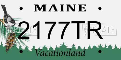 2177TR Maine License Plate