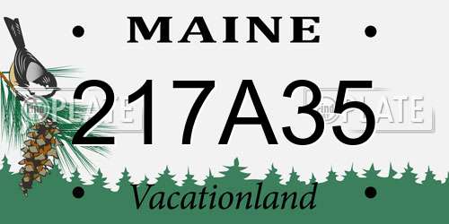 217A35 Maine License Plate