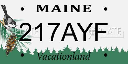 217AYF Maine License Plate