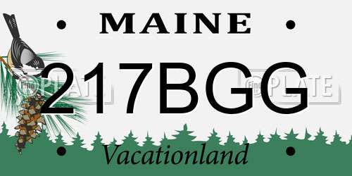 217BGG Maine License Plate