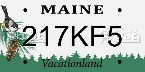 217KF5 Maine License Plate
