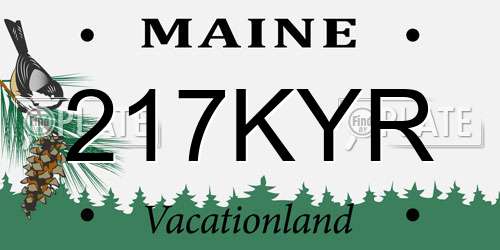 217KYR Maine License Plate
