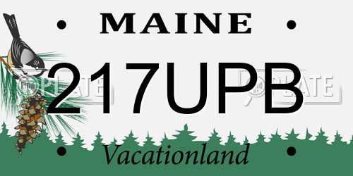 217UPB Maine License Plate